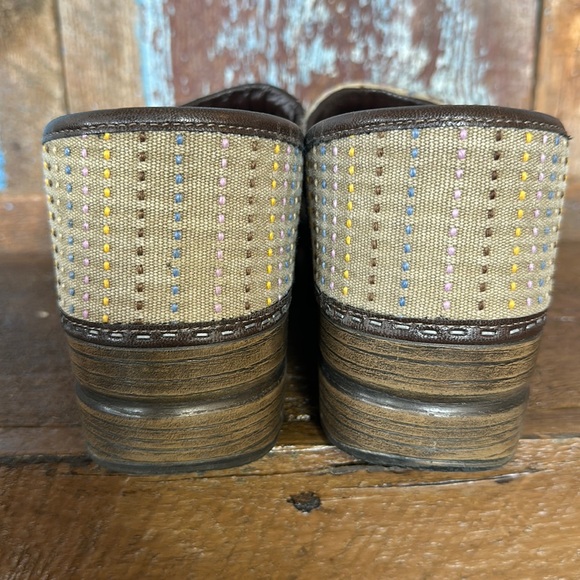 Dansko Tan Cloth Clogs - Picture 6 of 14